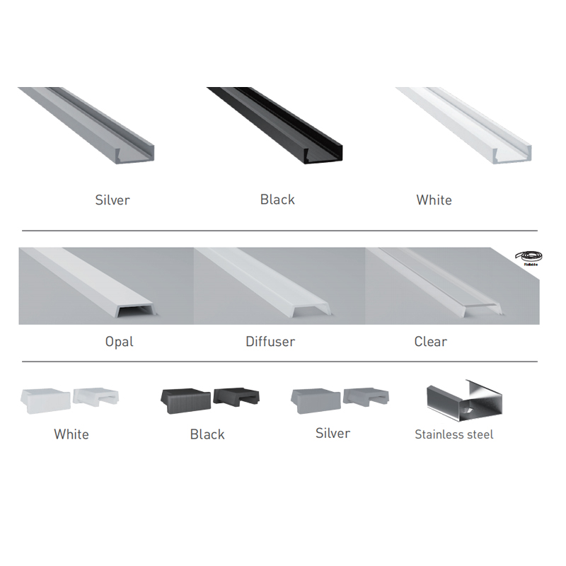 LED Light Channel Black Aluminum Profile For 10mm 2216 LED Strips LED Light Channel Black Aluminum Profile For 10mm 2216 LED Strips